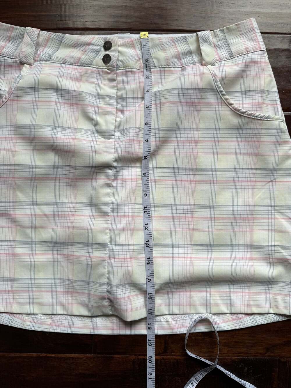 Nike Golf Women's Plaid Dri-FIT Skort in White and Pink - Picture 6 of 9